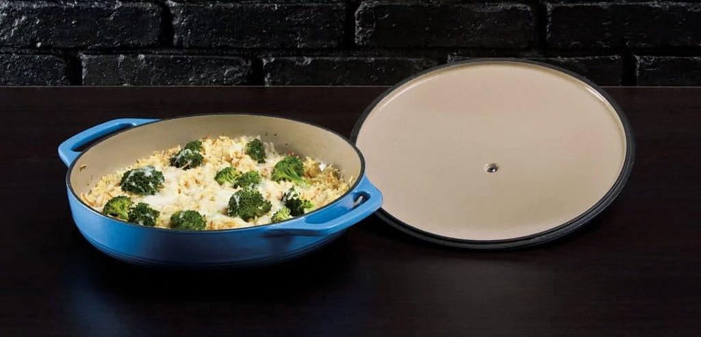 Red Enameled Cast Iron Covered Casserole U532882