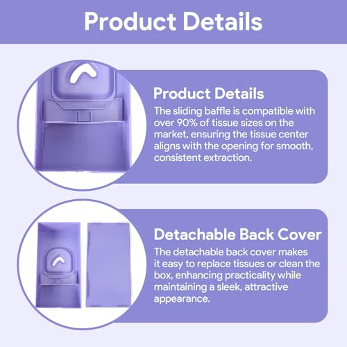 Purple Rectangular Tissue Box Cover F5160