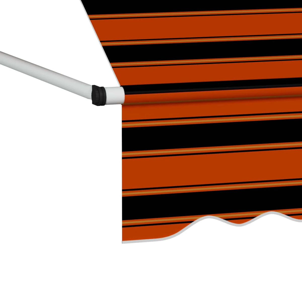 137.8" Manual Retractable Awning Orange and Brown C498