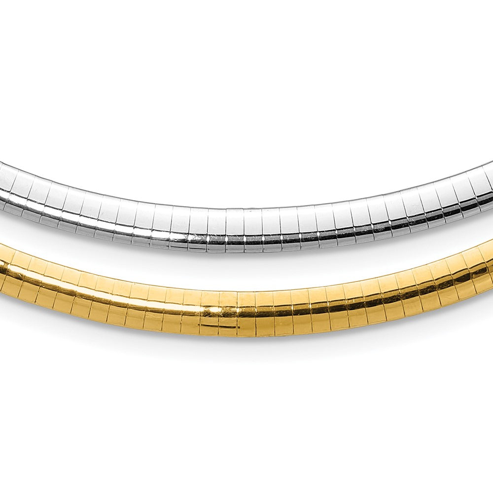 Reversible White & Yellow Domed Omega Necklace R6072