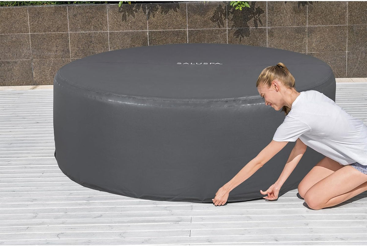 4 to 6 Person Inflatable Hot Tub with 140 AirJets and Insulated Cover Q371517