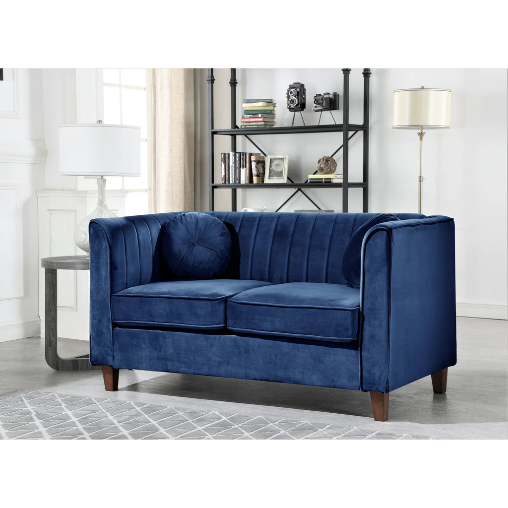 Green Velvet Chesterfield Loveseat N6641
