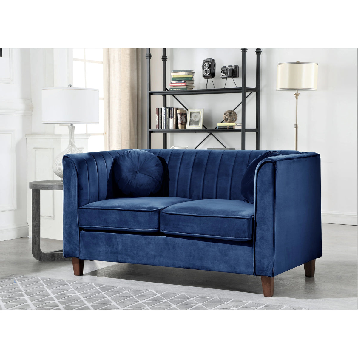 Green Velvet Chesterfield Loveseat N6641