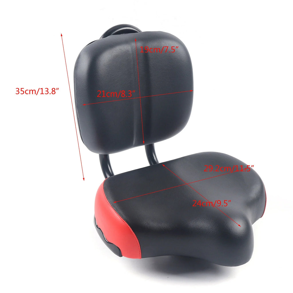 Wide Soft Bicycle Saddle with Backrest T96113