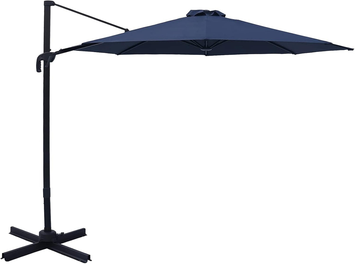 10 Foot Outdoor Cantilever Offset Patio Umbrella and Stand K425156