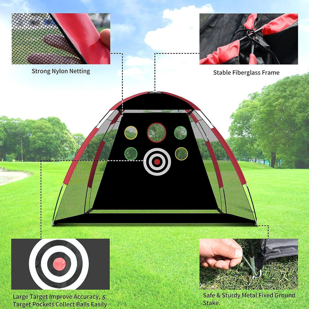 Golf Practice Net with Hitting Mat and Carry Bag T14421