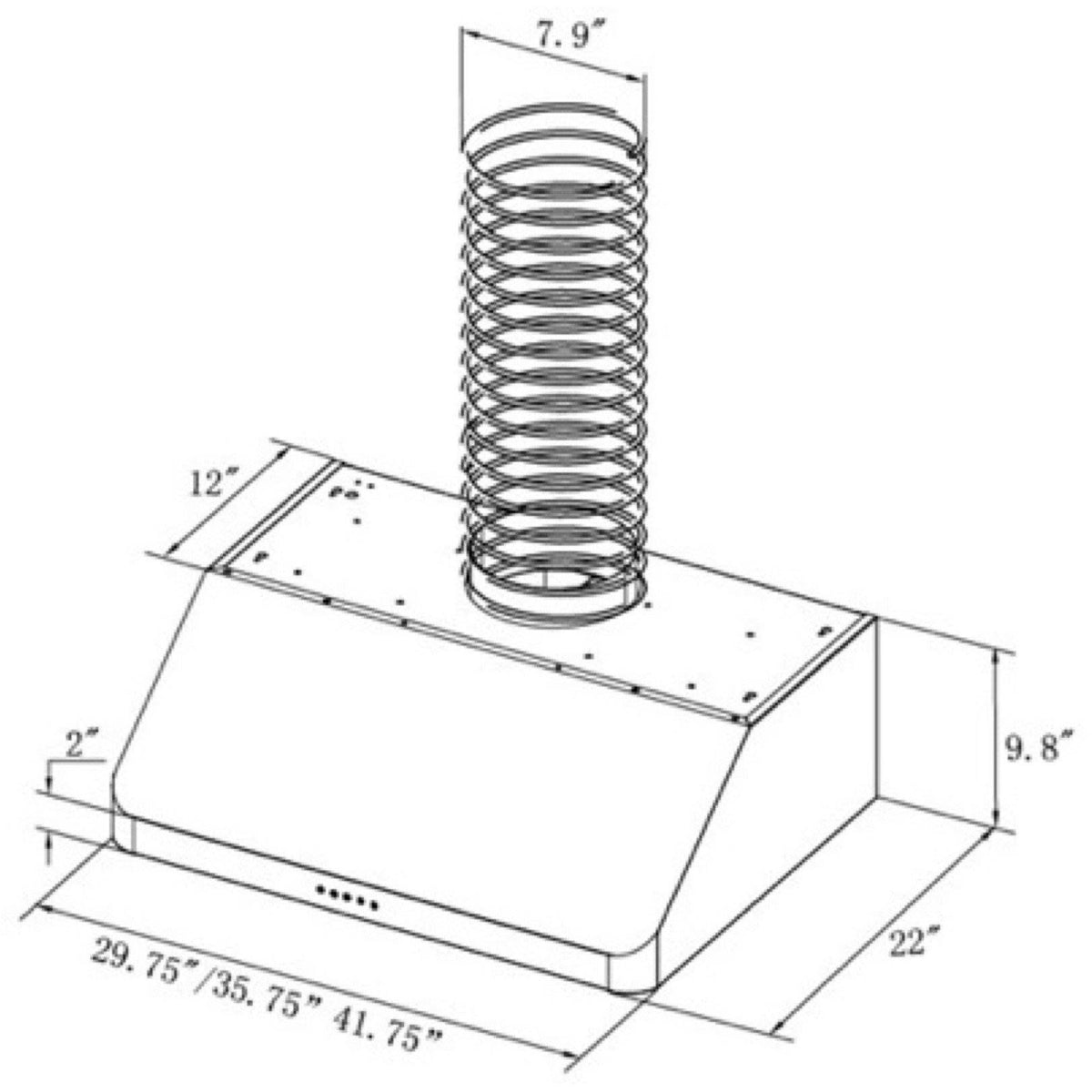 42x22 Ultra 900 CFM Ducted Under Cabinet Range Hood R3230