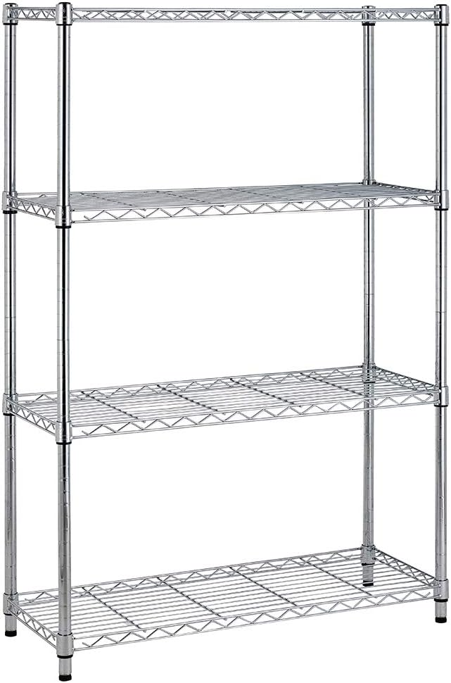 4-Shelf Heavy Duty Metal Wire Shelving Unit with Adjustable Shelves L2324