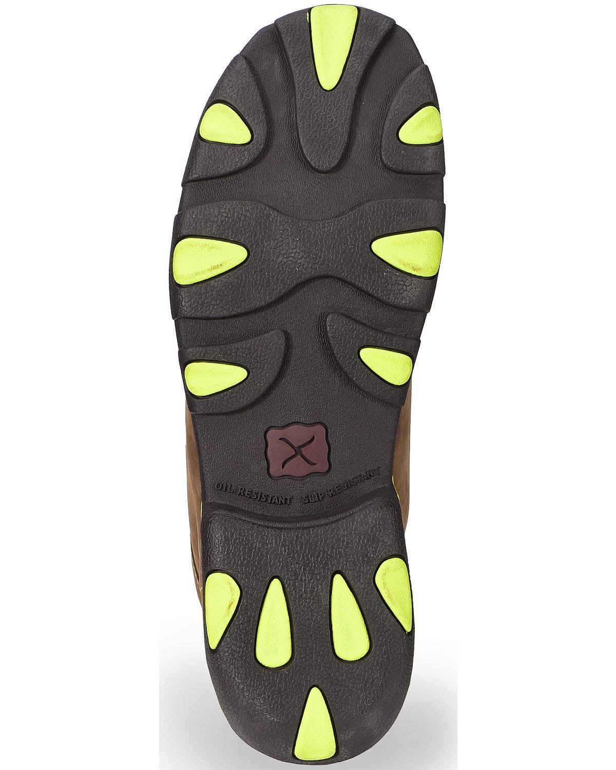 Distressed Saddle/Neon Yellow Leather Driving Moc U73445