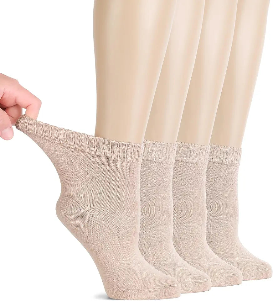 Super Soft Thin Bamboo Ankle Socks 4 Pairs P645