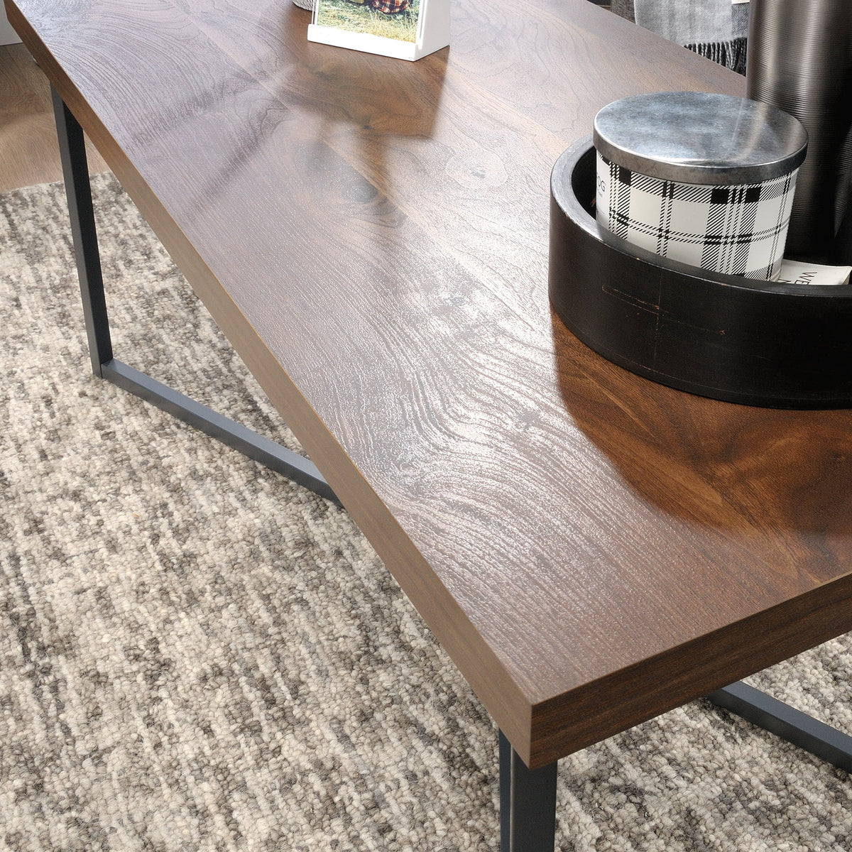 Metal Coffee Table, Grand Walnut Finish C999333