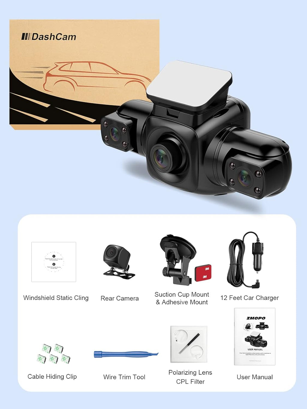 4 Channel FHD 1080P Dash Cam with WiFi M658