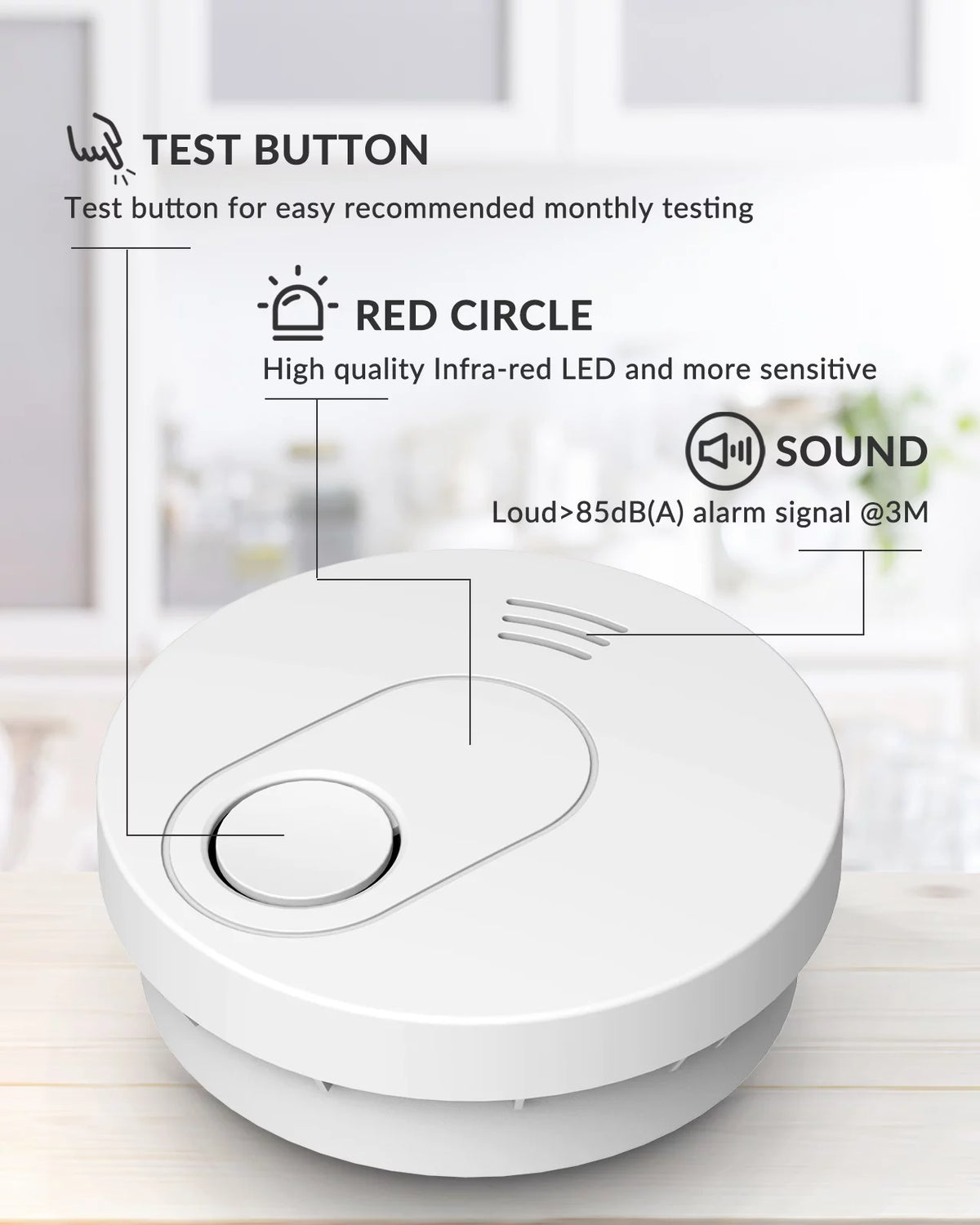 6 Pack Smoke Detector with Photoelectric Sensor Y47678