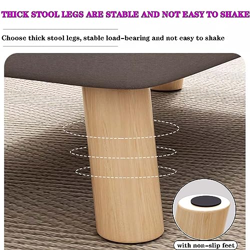Rectangle Foot Stool with Padded Seat and Solid Wood Legs K324