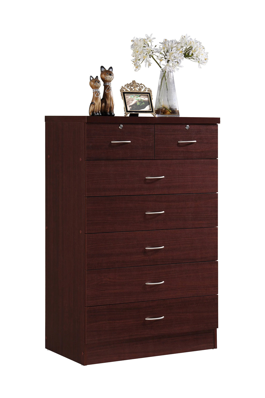 7 Drawer Mahogany Dresser with Two Locks Y535
