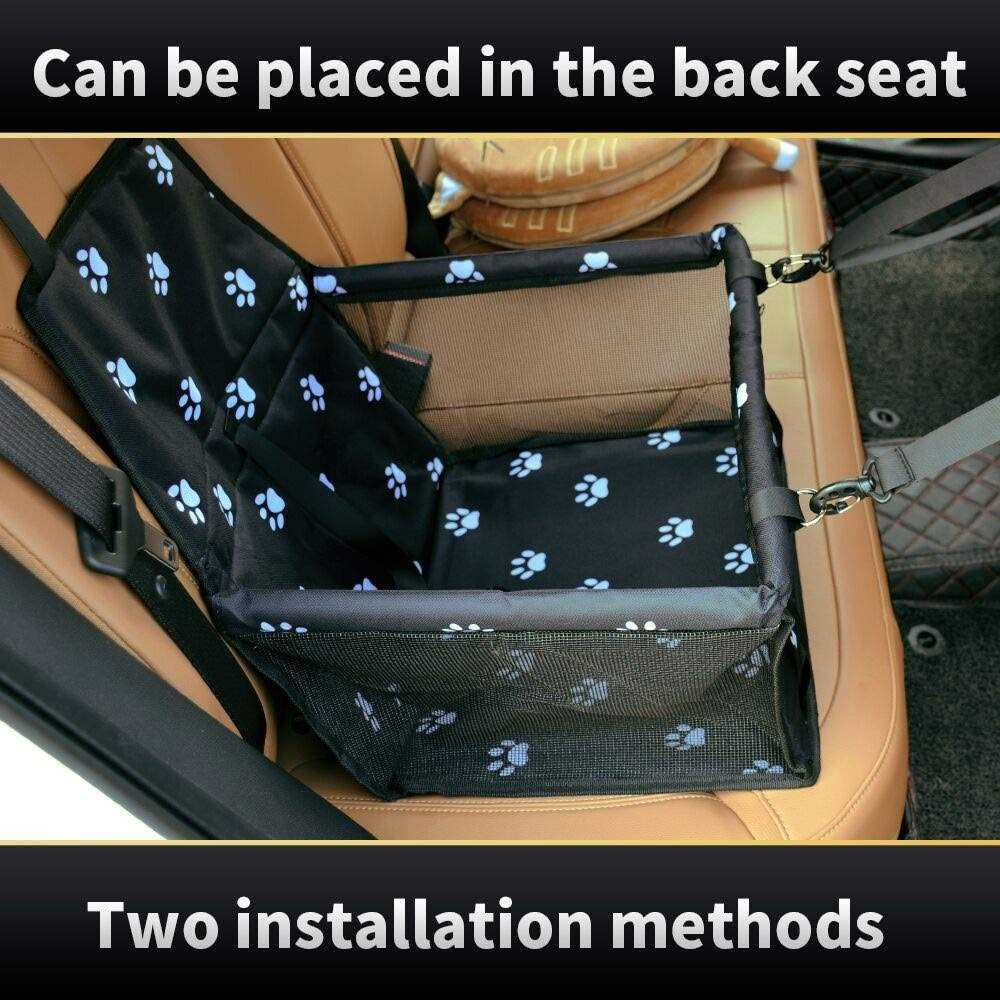 Dog Car Seat with Clip-On Safety Leash and PVC Support Pipe A1302