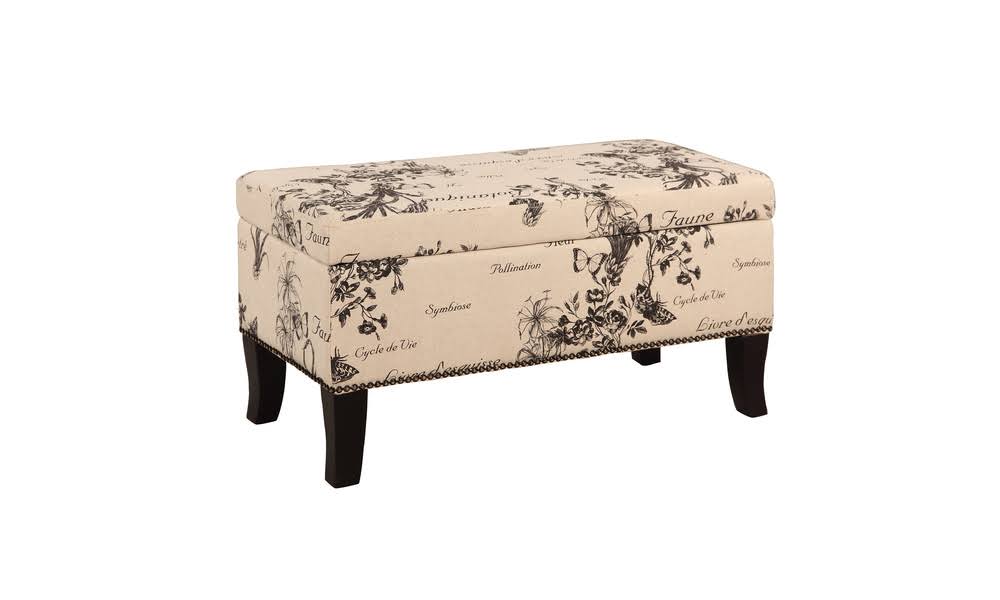 Beige Linen Ottoman G7191