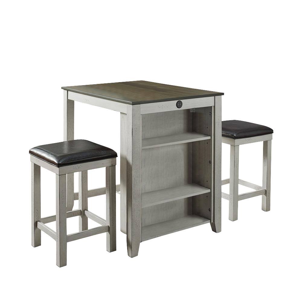 White Espresso Dining Room Set with Rectangular Table V13063