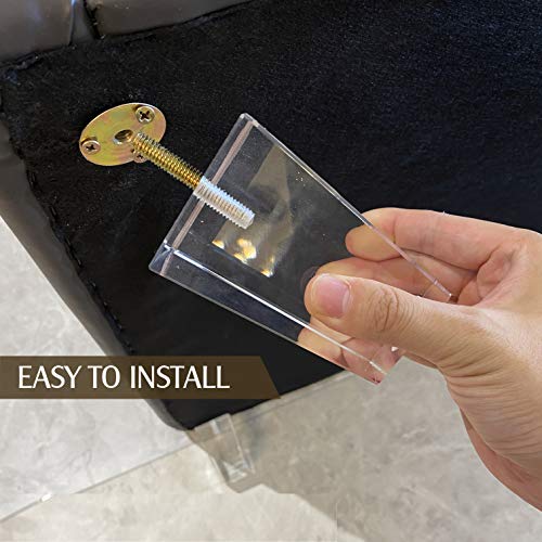 Acrylic Furniture Legs Pack of 4 Clear 4inch Square U26317