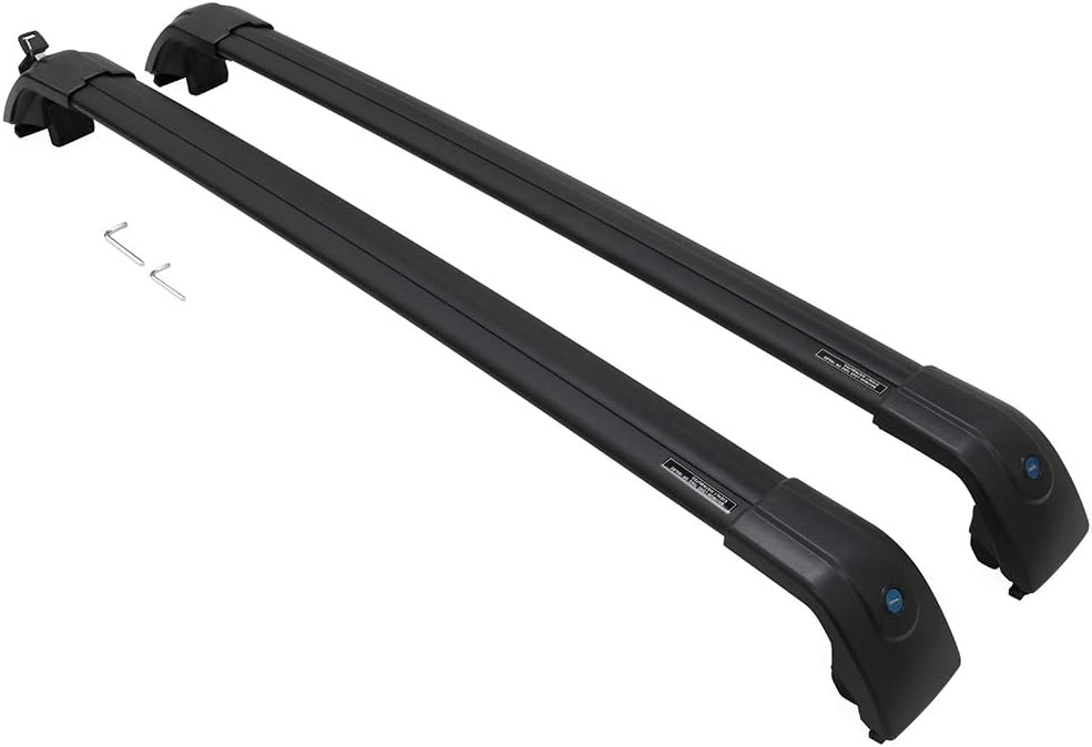 Black Adjustable Lockable Roof Rack Side Rails Cross Bars X775335