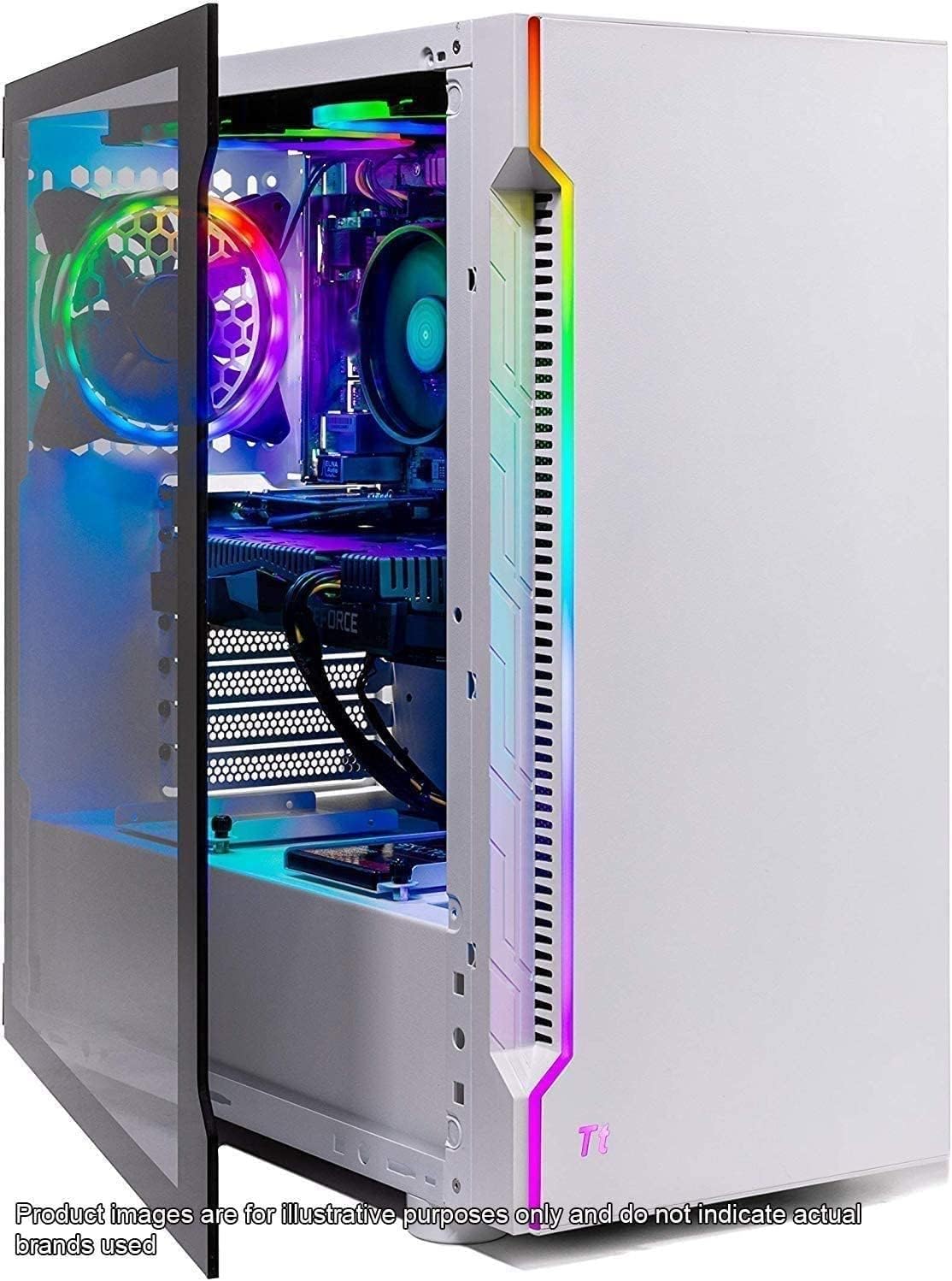 White Gaming PC Desktop with Intel Core i5 10400F, RTX 3060, 16GB DDR4 RAM, 1TB NVME SSD T47766