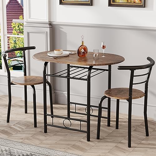 3-Piece Wooden Round Table & Chair Set Z939544