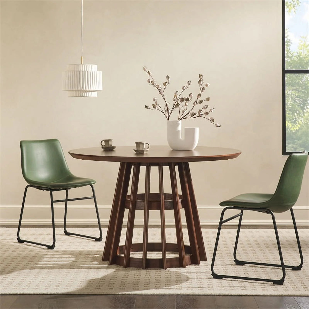 48" Mid-Century Round Wood Pedestal Dining Table R85770