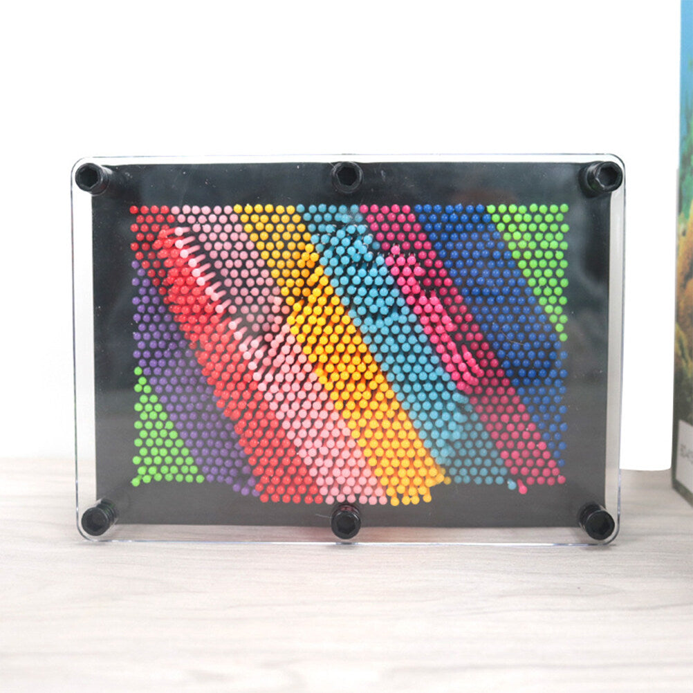 Plastic 3D Pin Art Educational Toys Square Handprint E8313