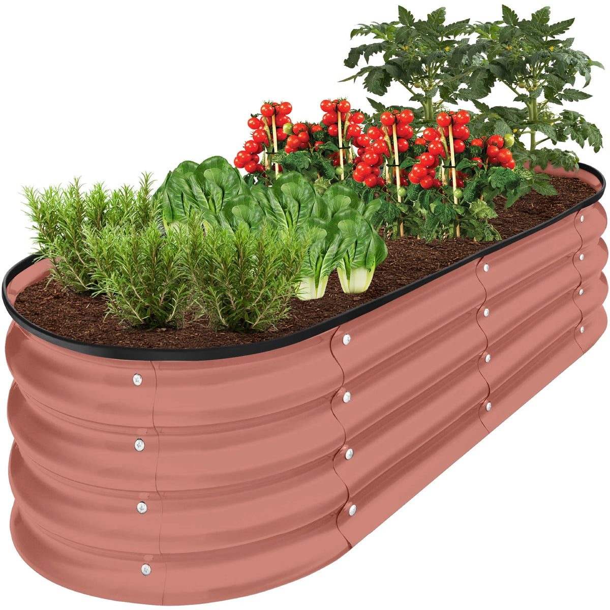 4x2x1ft Outdoor Raised Metal Oval Garden Bed K186822
