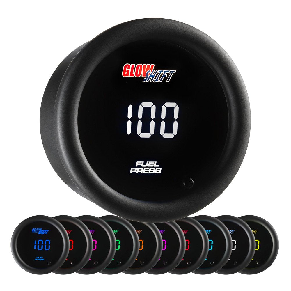 10 Color Digital 100 PSI Fuel Pressure Gauge Kit with Electronic Sensor A6142