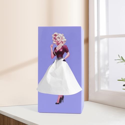 Purple Rectangular Tissue Box Cover F5160
