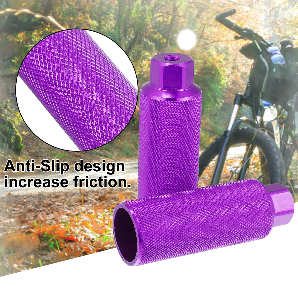 Black Purple Aluminum Alloy Bicycle Footrest Pegs E677
