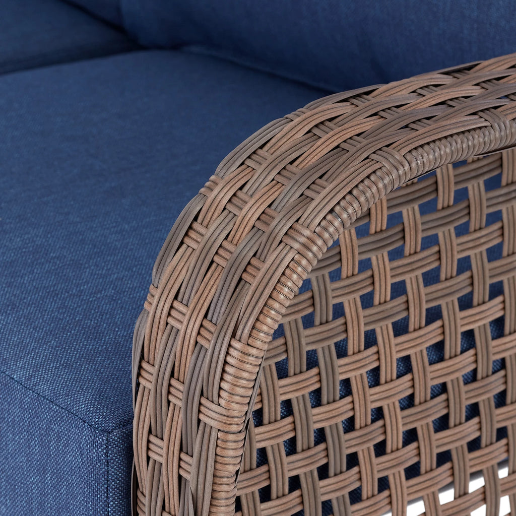 Blue Wicker Outdoor Sofa L12623