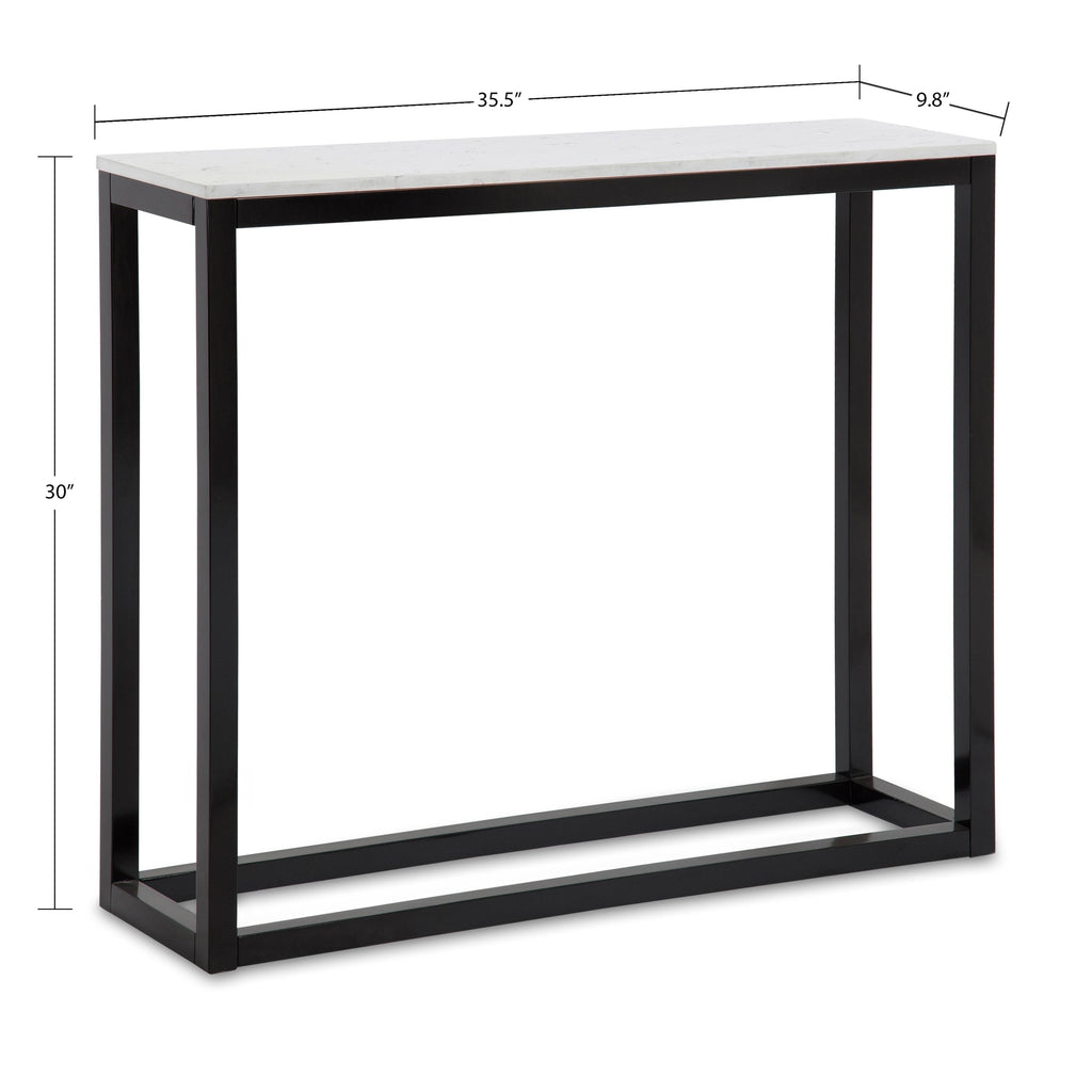 Man-Made Marble Top Console Table with Wooden Base L4490