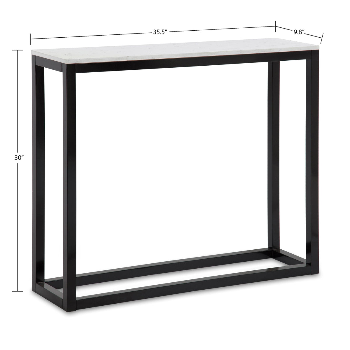 Man-Made Marble Top Console Table with Wooden Base L4490