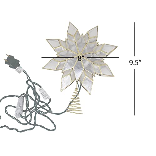 8.5-Inch Capiz Star Tree Topper with 10 Clear Lights D116437