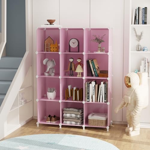 White 12 Cube Plastic Storage Organizer E68690