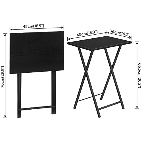 Set of 2 Folding TV Tray Tables, Marble and Gold D6806