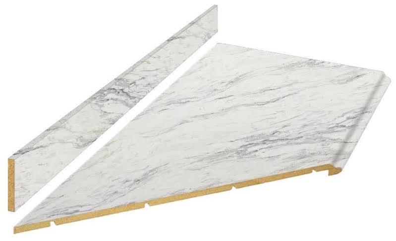 8 ft. White Laminate Countertop Kit with Left Miter and Full Wrap Ogee Edge Q36102