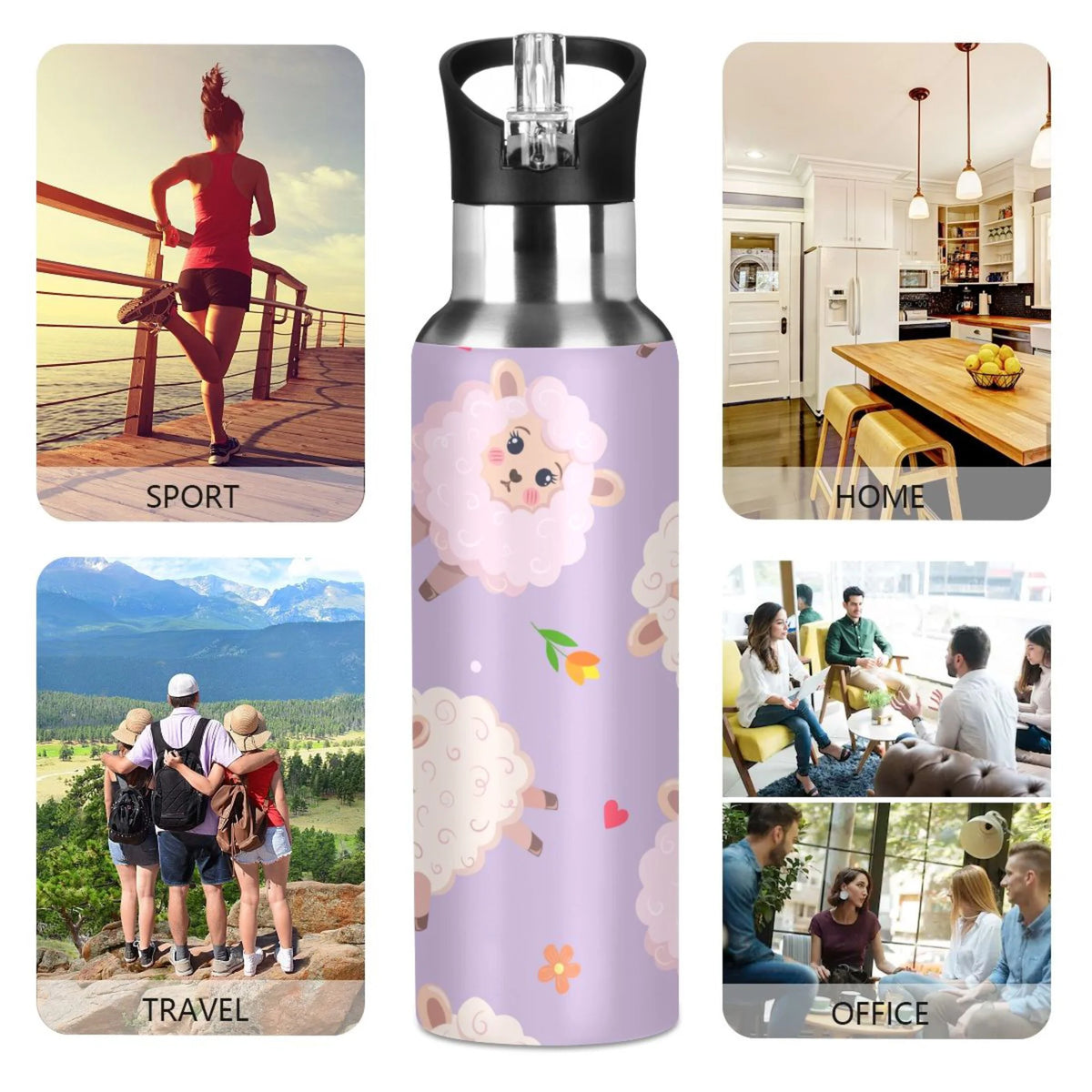 Stainless Steel Insulated Water Bottle with Straw Lid P831069
