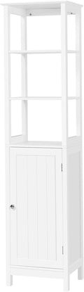 3 Tier Free Standing Wooden Bathroom Storage Cabinet with Adjustable Shelf, White B97040
