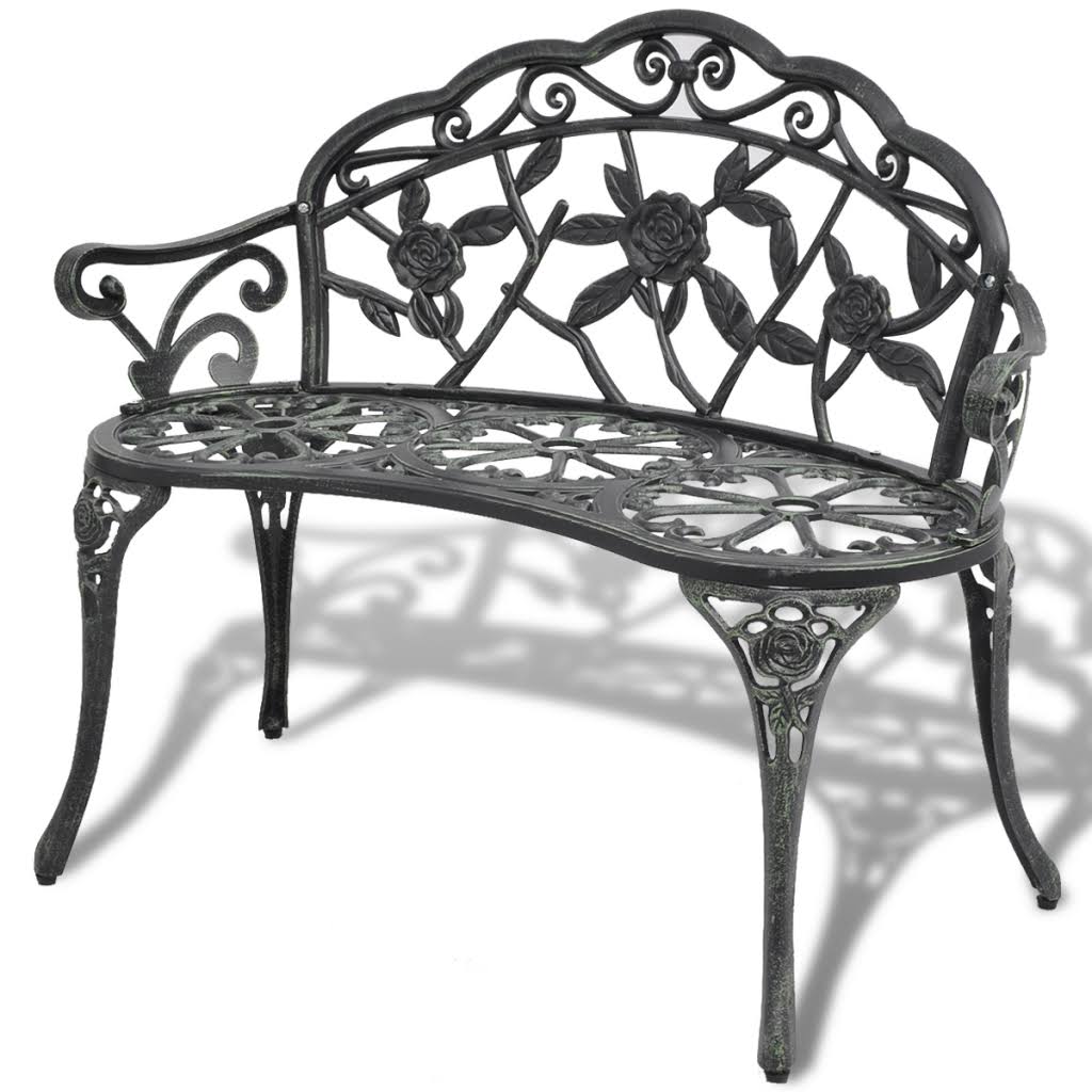 Green Cast Aluminum Outdoor Patio Bench X4589