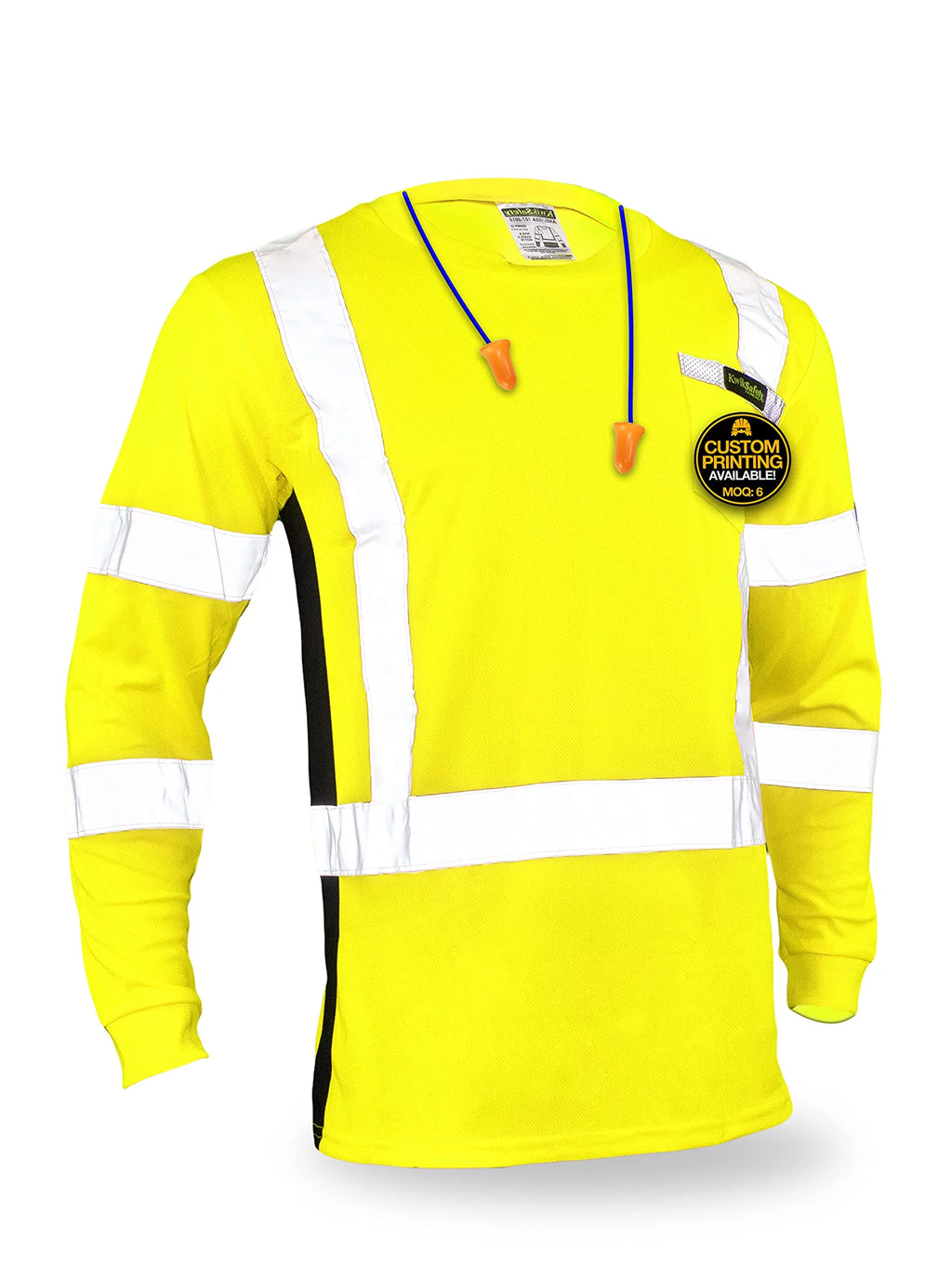 Long Sleeve Safety Shirt with Pocket & Reflective Tape Yellow Small B85684