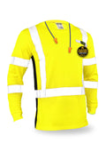 Long Sleeve Safety Shirt with Pocket & Reflective Tape Yellow Small B85684
