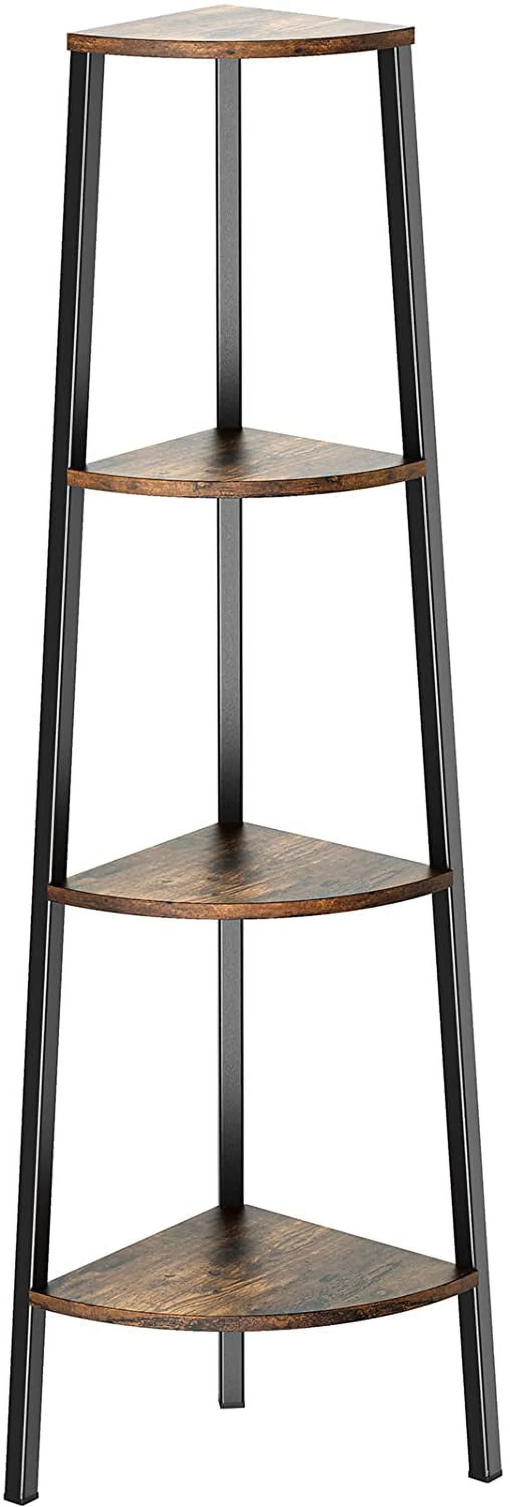 Rustic Brown 4 Tier Corner Bookshelf X239