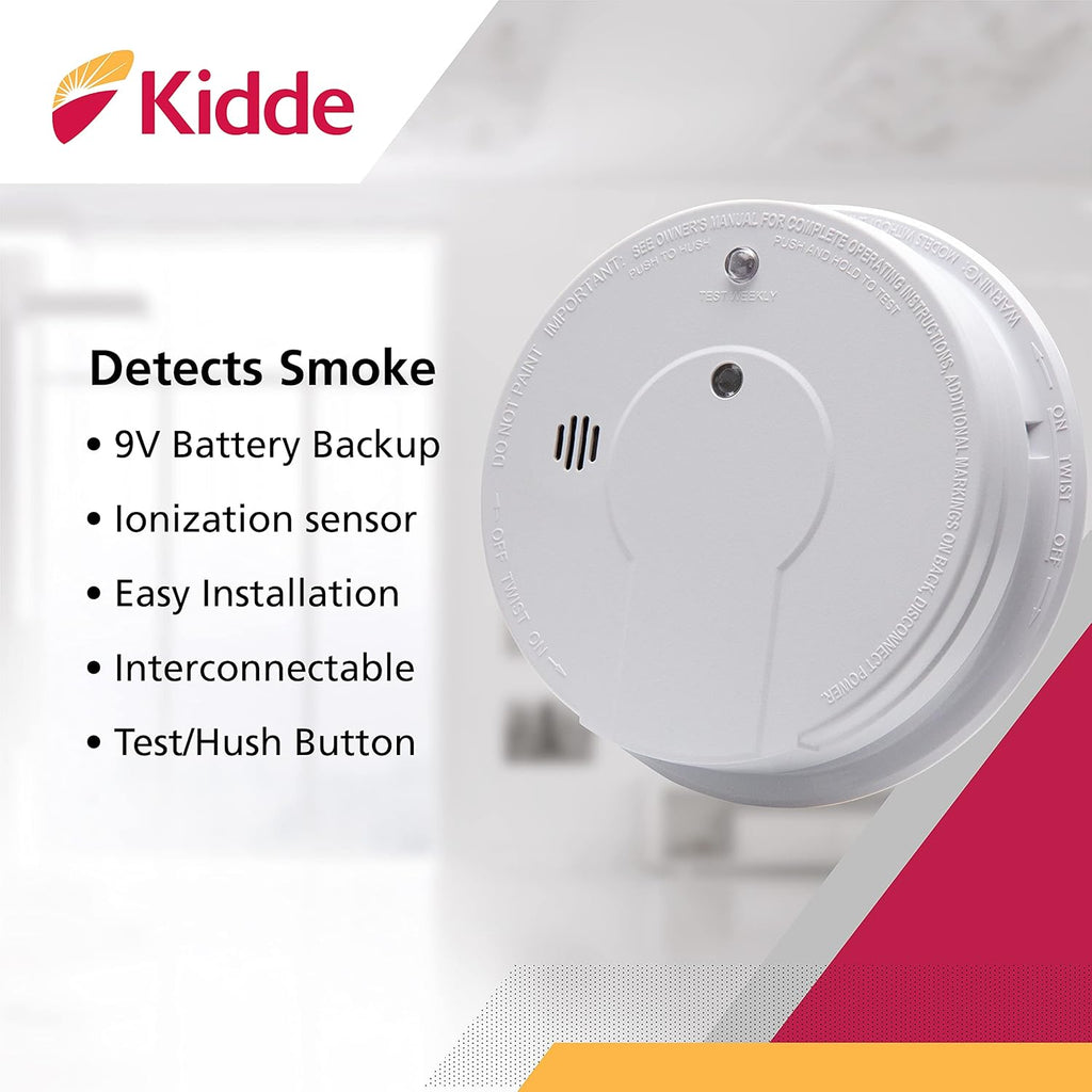 120V AC Wire-In Smoke Alarm with Battery Backup O72034