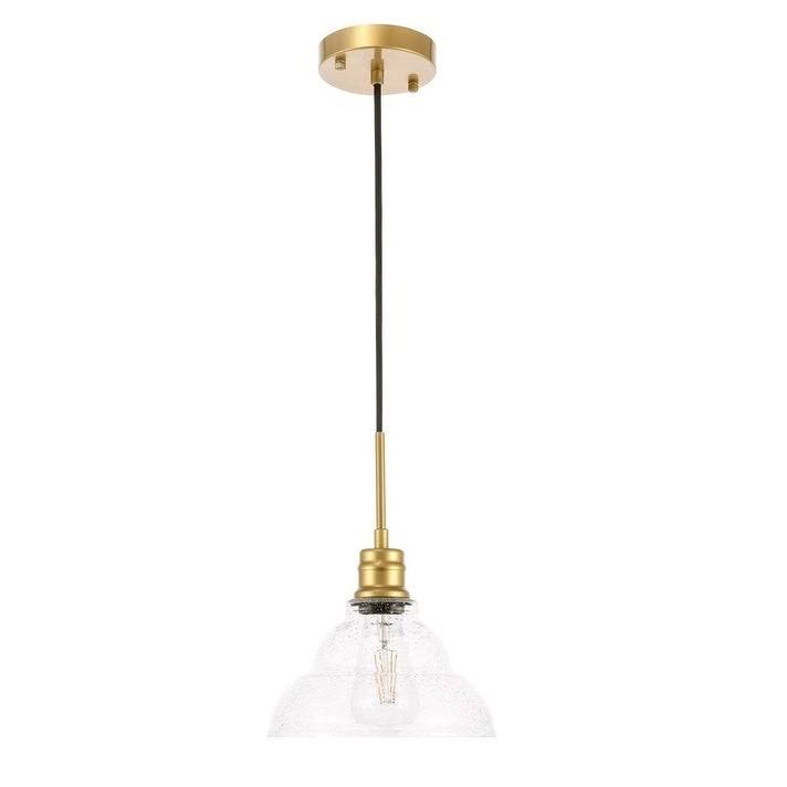 1-Light Clear Seeded Glass Brass R634