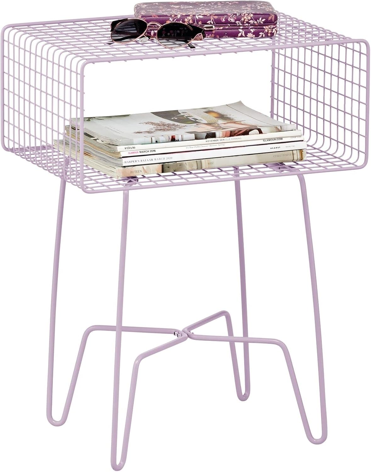Chrome 2-Tier Metal Side Table with Storage Shelf G1409