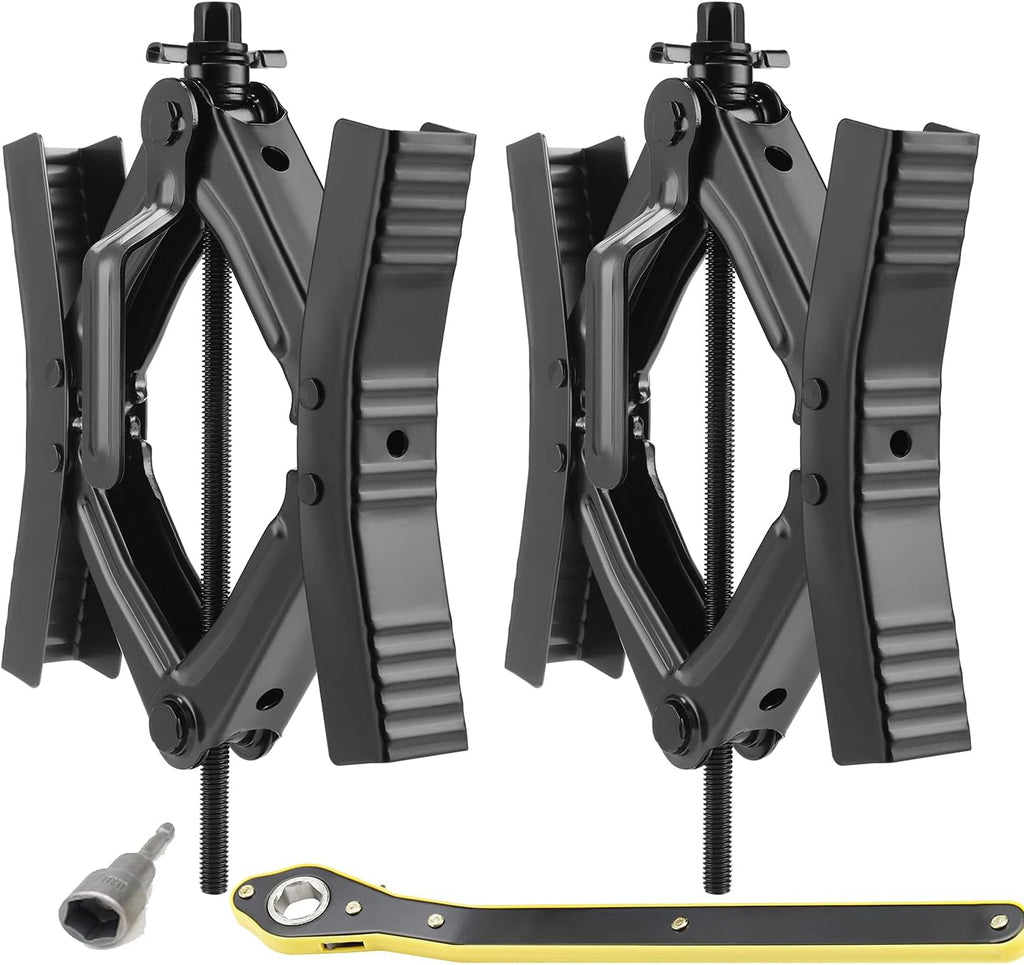 Heavy Duty RV Camper Wheel Tire Chock 2 Sets with Crank Handle N9133