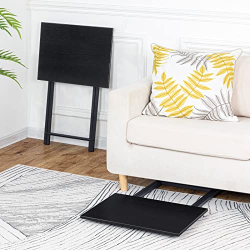 Set of 2 Folding TV Tray Tables, Marble and Gold D6806